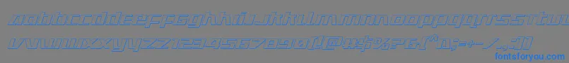 Ultramarines3Dital-Schriftart – Blaue Schriften auf grauem Hintergrund