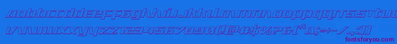 Ultramarines3Dital-Schriftart – Violette Schriften auf blauem Hintergrund