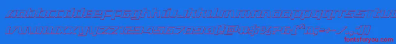 Ultramarines3Dital-Schriftart – Rote Schriften auf blauem Hintergrund