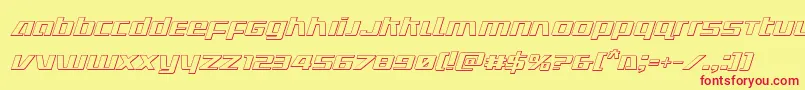 Ultramarines3Dital Font – Red Fonts on Yellow Background