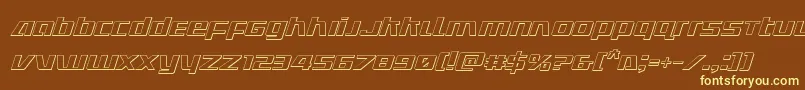 Ultramarines3Dital Font – Yellow Fonts on Brown Background