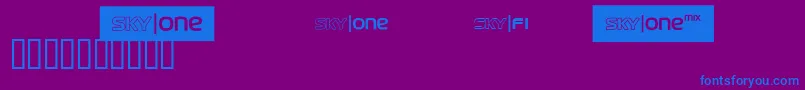 Skyfontone Font – Blue Fonts on Purple Background