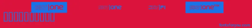 Skyfontone Font – Blue Fonts on Red Background