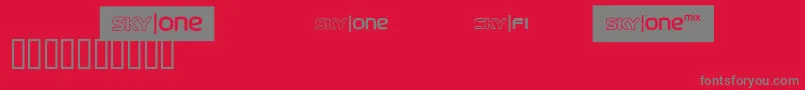 Skyfontone-Schriftart – Graue Schriften auf rotem Hintergrund