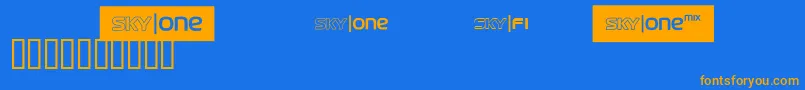 Fonte Skyfontone – fontes laranjas em um fundo azul