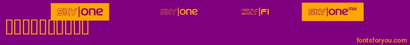 Skyfontone Font – Orange Fonts on Purple Background