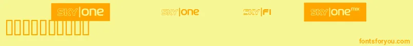 Skyfontone Font – Orange Fonts on Yellow Background