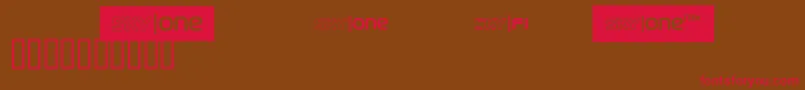 フォントSkyfontone – 赤い文字が茶色の背景にあります。