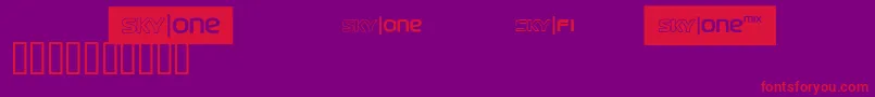 Skyfontone-fontti – punaiset fontit violetilla taustalla