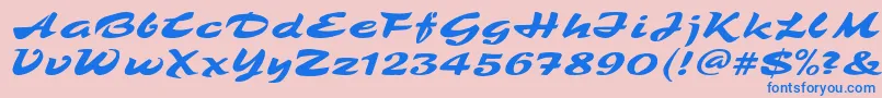 TamboScript Font – Blue Fonts on Pink Background