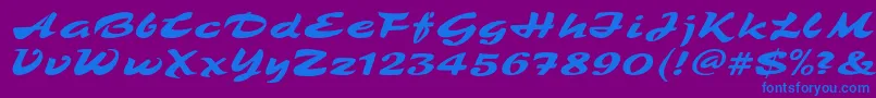 TamboScript Font – Blue Fonts on Purple Background