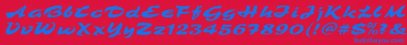 TamboScript Font – Blue Fonts on Red Background