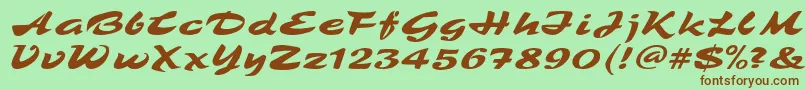 TamboScript Font – Brown Fonts on Green Background