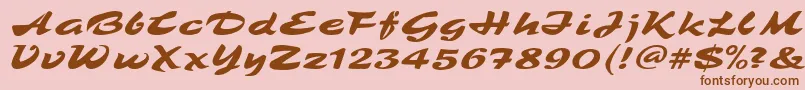 TamboScript Font – Brown Fonts on Pink Background
