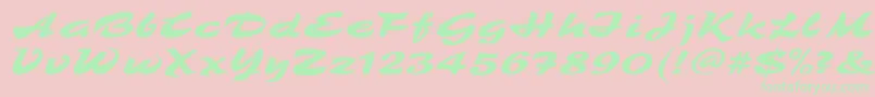 TamboScript Font – Green Fonts on Pink Background