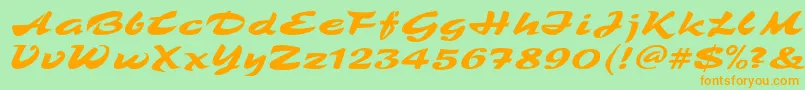 TamboScript Font – Orange Fonts on Green Background