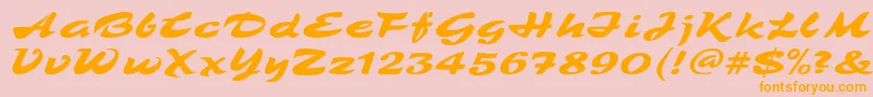 TamboScript Font – Orange Fonts on Pink Background