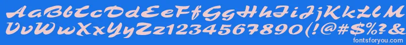TamboScript Font – Pink Fonts on Blue Background