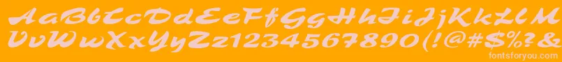 TamboScript Font – Pink Fonts on Orange Background