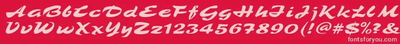 TamboScript Font – Pink Fonts on Red Background