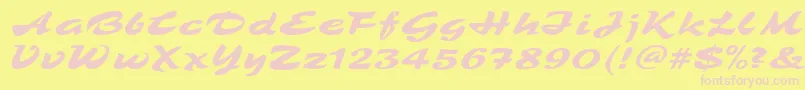 TamboScript Font – Pink Fonts on Yellow Background