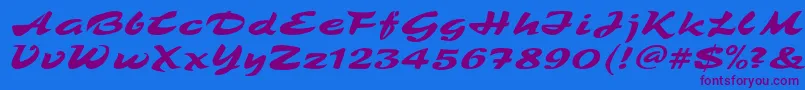 TamboScript Font – Purple Fonts on Blue Background