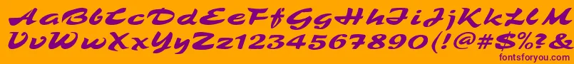 TamboScript Font – Purple Fonts on Orange Background