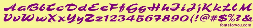 TamboScript Font – Purple Fonts on Yellow Background