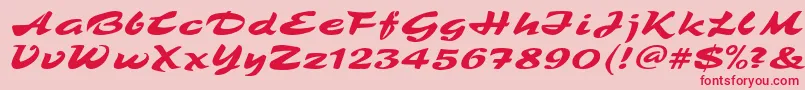 fuente TamboScript – Fuentes Rojas Sobre Fondo Rosa