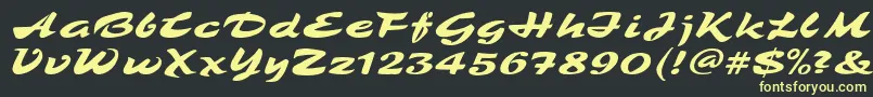 TamboScript Font – Yellow Fonts on Black Background