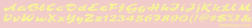 TamboScript Font – Yellow Fonts on Pink Background