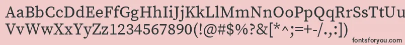フォントSourceserifproRegular – ピンクの背景に黒い文字