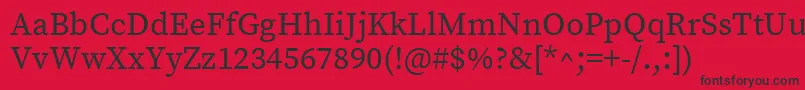 フォントSourceserifproRegular – 赤い背景に黒い文字