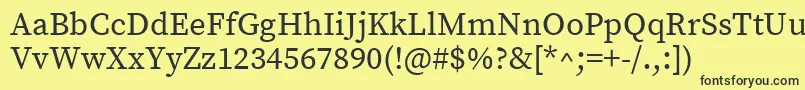 Шрифт SourceserifproRegular – чёрные шрифты на жёлтом фоне
