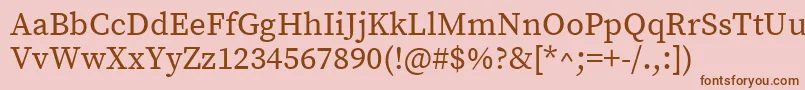 Шрифт SourceserifproRegular – коричневые шрифты на розовом фоне