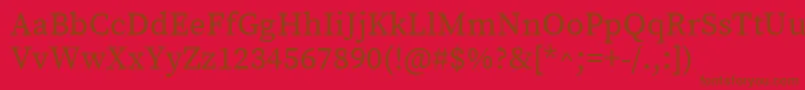 SourceserifproRegular Font – Brown Fonts on Red Background