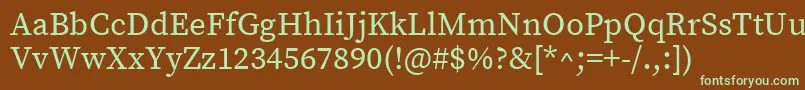 Шрифт SourceserifproRegular – зелёные шрифты на коричневом фоне