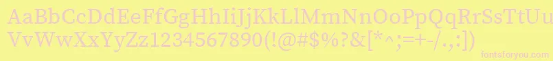 SourceserifproRegular Font – Pink Fonts on Yellow Background