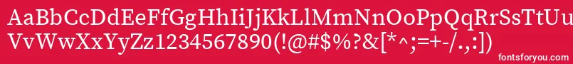 SourceserifproRegular Font – White Fonts on Red Background