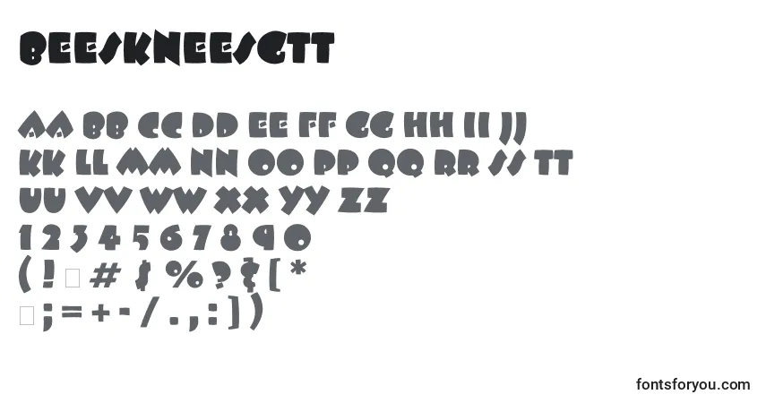 Czcionka Beeskneesgtt – alfabet, cyfry, specjalne znaki