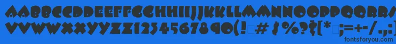 Шрифт Beeskneesgtt – чёрные шрифты на синем фоне