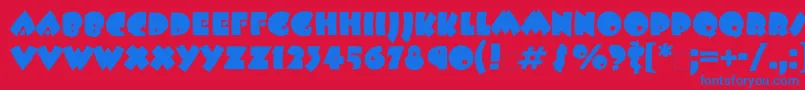フォントBeeskneesgtt – 赤い背景に青い文字