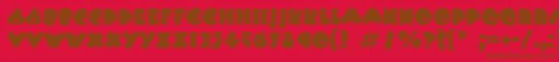 Beeskneesgtt-Schriftart – Braune Schriften auf rotem Hintergrund