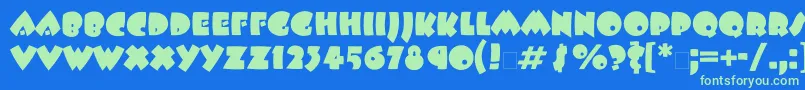 Beeskneesgtt Font – Green Fonts on Blue Background