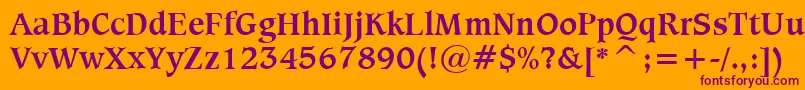 SudburB Font – Purple Fonts on Orange Background