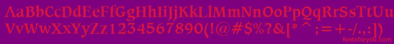 SudburB Font – Red Fonts on Purple Background