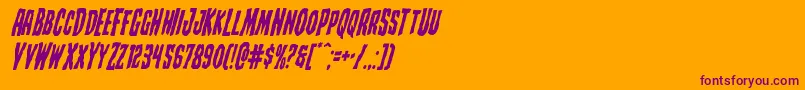 Creepycrawlersital Font – Purple Fonts on Orange Background