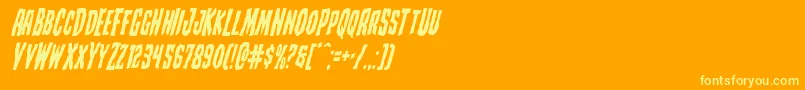 Creepycrawlersital Font – Yellow Fonts on Orange Background