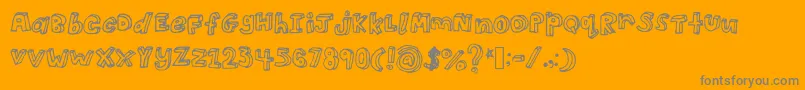 3D-fontti – harmaat kirjasimet oranssilla taustalla