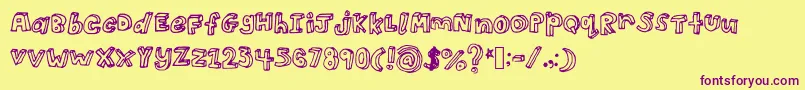Czcionka 3D – fioletowe czcionki na żółtym tle